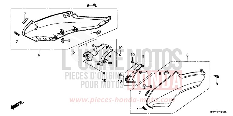 COUVERCLE LATERAL von VFR800X „Crossrunner“ MAT GUNPOWDER BLACK METALLIC (NH436) von 2013